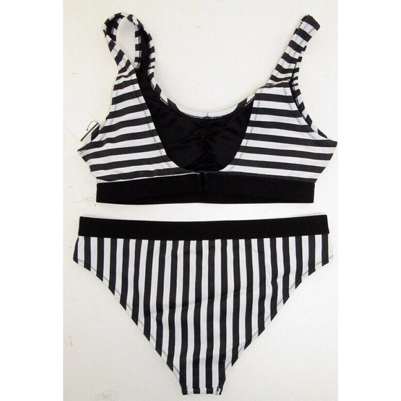 Womens G-III Jacksonville Jaguars Black White Stripe Bikini Swim Suit Medium NEW - Picture 2 of 2